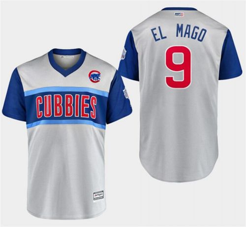 Cubs #9 Javier Baez Gray "El Mago" 2019 Little League Classic Stitched MLB Jersey