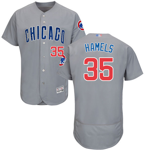 Cubs #35 Cole Hamels Grey Flexbase Authentic Collection Road Stitched MLB Jersey