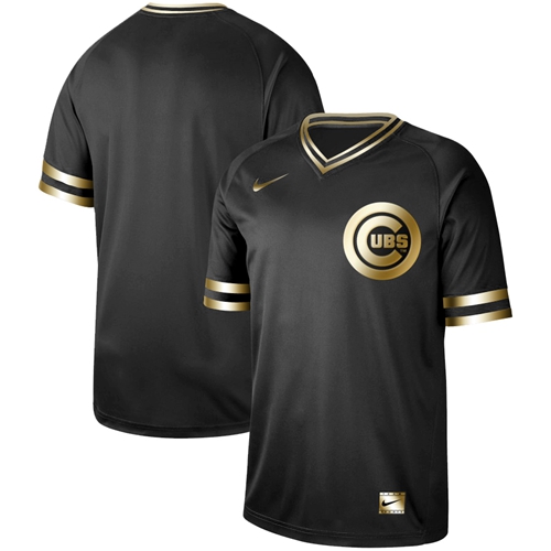 Nike Cubs Blank Black Gold Authentic Stitched MLB Jersey