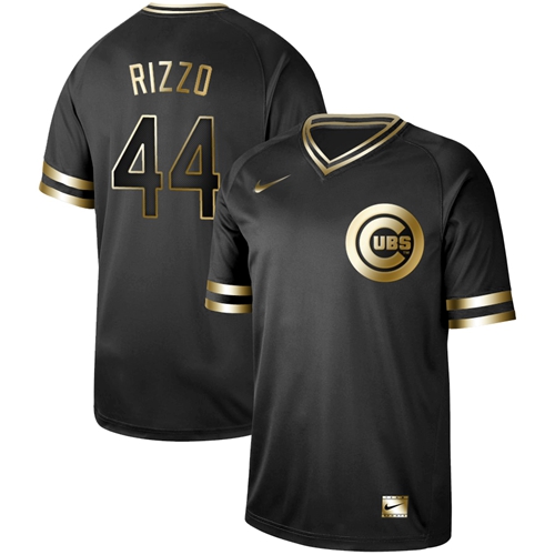 Nike Cubs #44 Anthony Rizzo Black Gold Authentic Stitched MLB Jersey