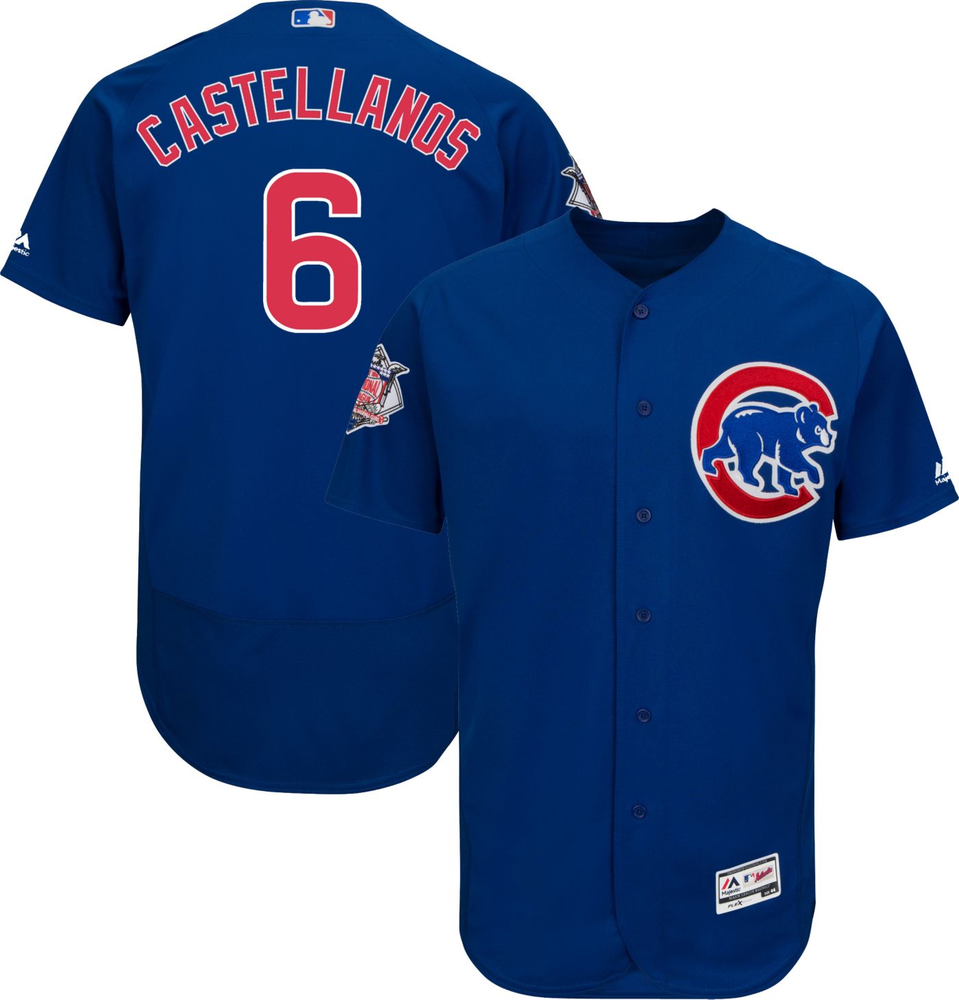 Cubs #6 Nicholas Castellanos Blue Flexbase Authentic Collection Stitched MLB Jersey