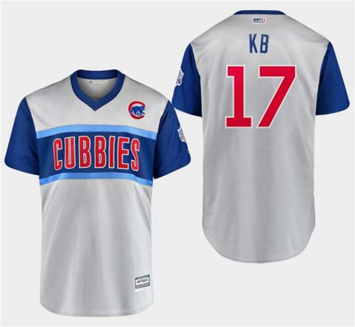 Cubs #17 Kris Bryant Gray "KB" 2019 Little League Classic Stitched MLB Jersey