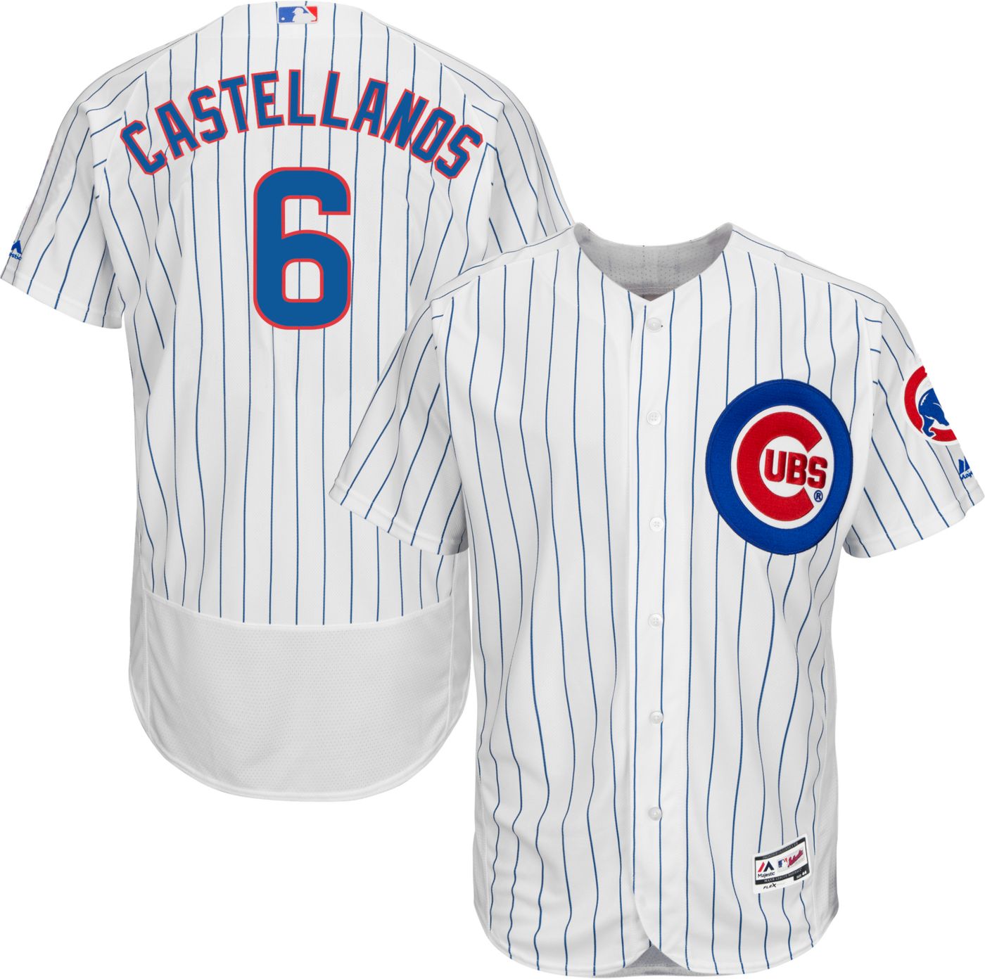 Cubs #6 Nicholas Castellanos White Flexbase Authentic Collection Stitched MLB Jersey