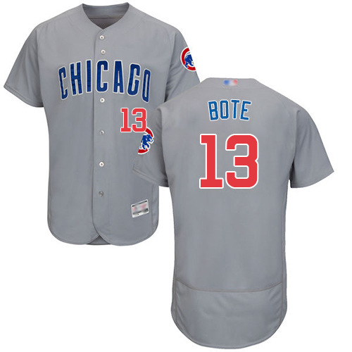 Cubs #13 David Bote Grey Flexbase Authentic Collection Road Stitched MLB Jersey