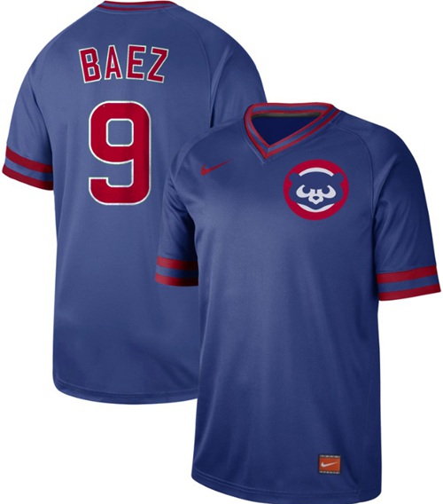 Nike Cubs #9 Javier Baez Royal Authentic Cooperstown Collection Stitched MLB Jersey