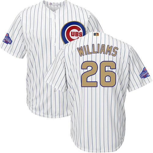 Cubs #26 Billy Williams White(Blue Strip) 2017 Gold Program Cool Base Stitched MLB Jersey