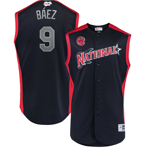 Cubs #9 Javier Baez Navy 2019 All-Star National League Stitched MLB Jersey