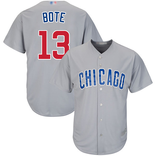 Cubs #13 David Bote Grey New Cool Base Stitched MLB Jersey