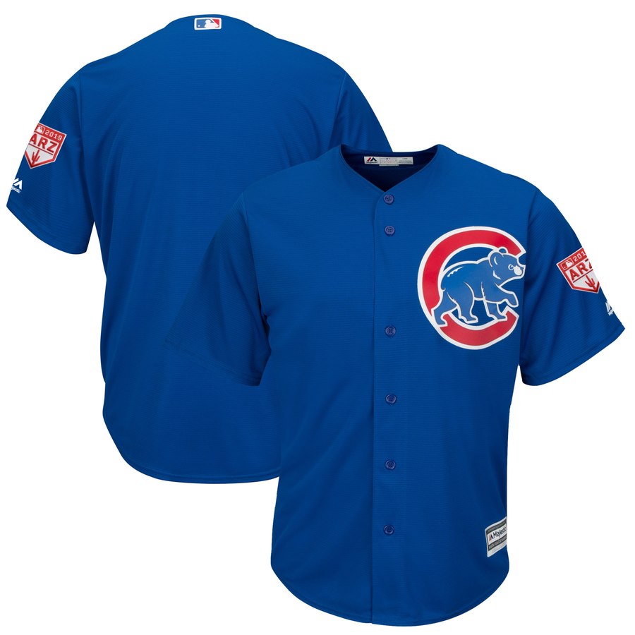 Cubs Blank Blue 2019 Spring Training Cool Base Stitched MLB Jersey