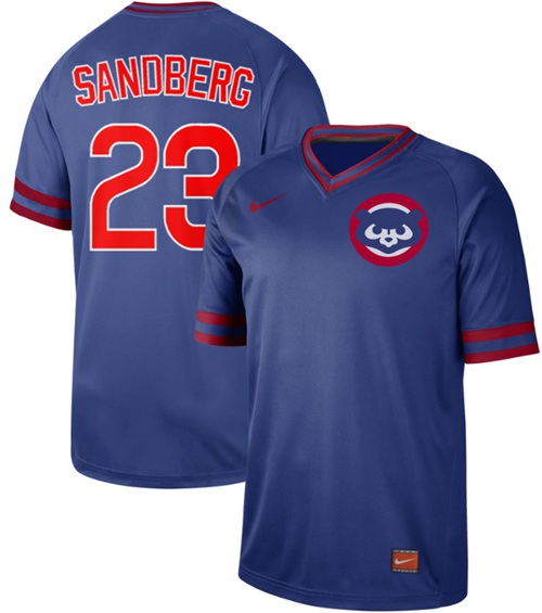 Nike Cubs #23 Ryne Sandberg Royal Authentic Cooperstown Collection Stitched MLB Jersey