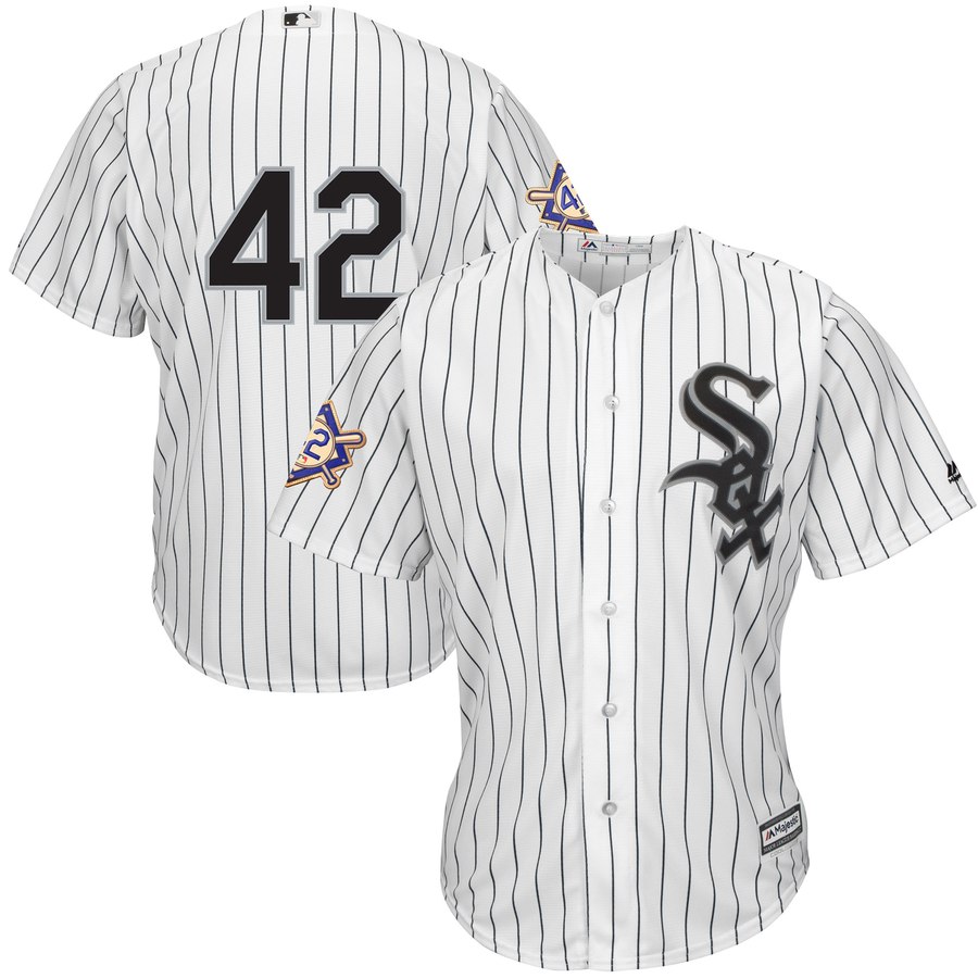Chicago White Sox #42 Majestic 2019 Jackie Robinson Day Official Cool Base Jersey White
