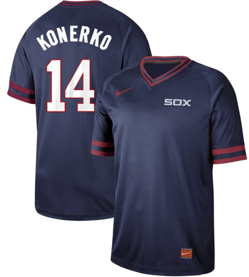 Nike White Sox #14 Paul Konerko Navy Authentic Cooperstown Collection Stitched MLB Jerseys