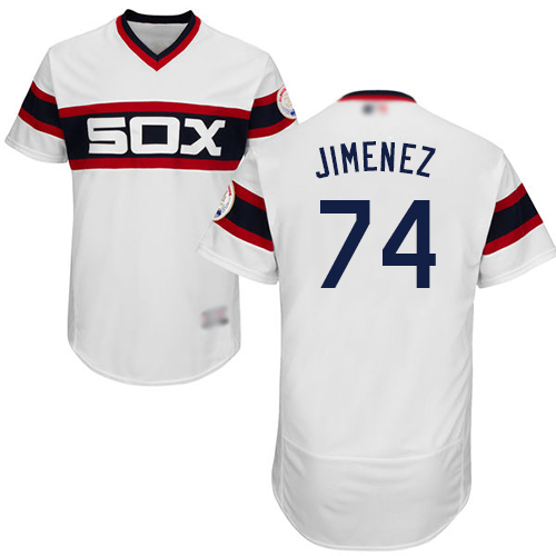 White Sox #74 Eloy Jimenez White Flexbase Authentic Collection Alternate Home Stitched MLB Jerseys