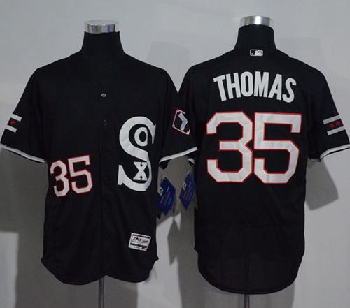 White Sox #35 Frank Thomas Black New Flexbase Authentic Collection Stitched MLB Jersey White Sox #35 Frank Thomas Black New Flexbase Authentic Collection Stitched MLB Jersey