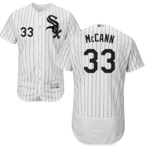 White Sox #33 James McCann White(Black Strip) Flexbase Authentic Collection Stitched MLB Jersey