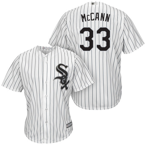 White Sox #33 James McCann White(Black Strip) New Cool Base Stitched MLB Jersey