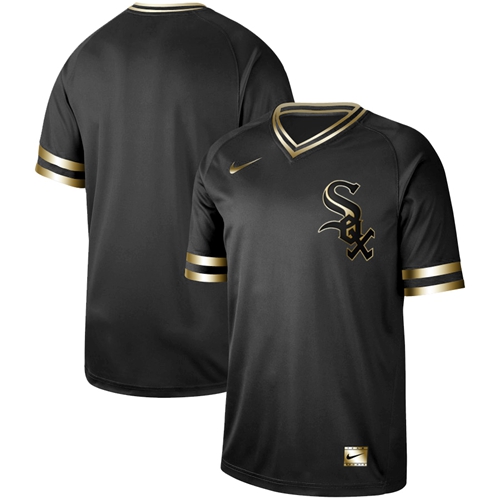 Nike White Sox Blank Black Gold Authentic Stitched MLB Jersey
