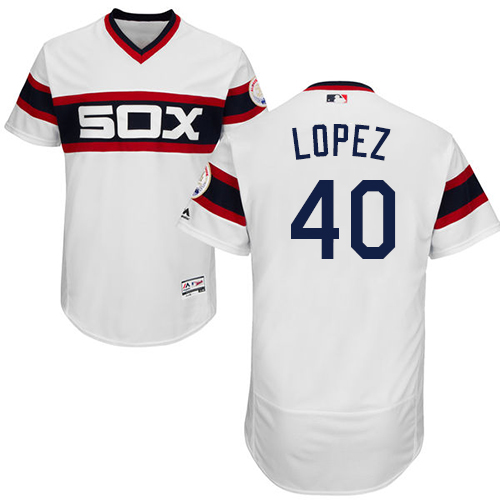 White Sox #40 Reynaldo Lopez White Flexbase Authentic Collection Alternate Home Stitched MLB Jersey
