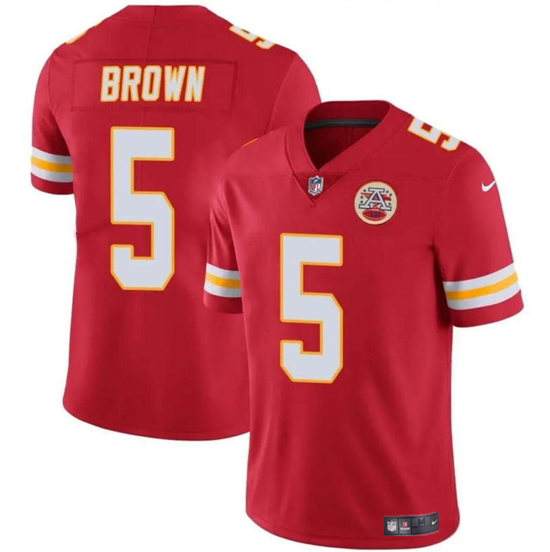 Men’s Kansas City Chiefs #5 Hollywood Brown Red Vapor Untouchable Limited Stitched Football Jersey