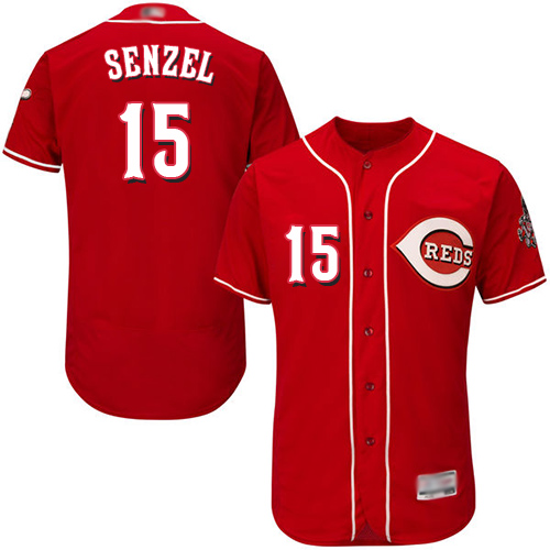 Reds #15 Nick Senzel Red Flexbase Authentic Collection Stitched MLB Jersey