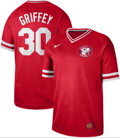 Nike Reds #30 Ken Griffey Red Authentic Cooperstown Collection Stitched MLB Jersey