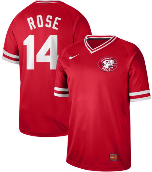 Nike Reds #14 Pete Rose Red Authentic Cooperstown Collection Stitched MLB Jersey