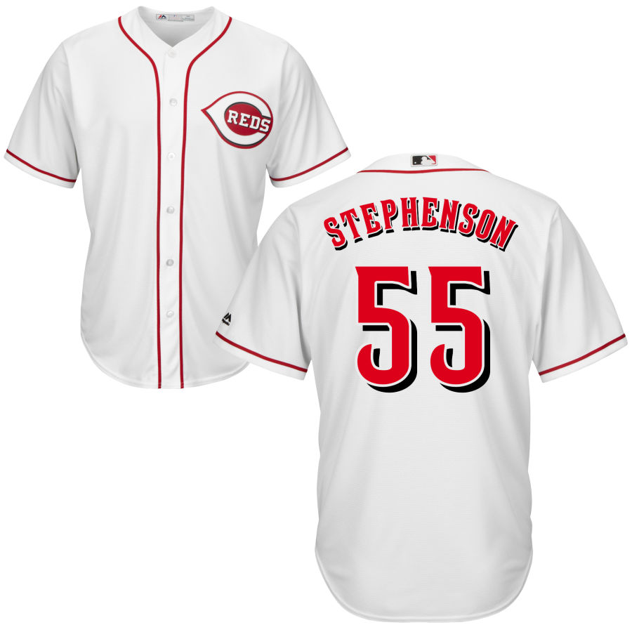 Cincinnati Reds #55 Robert Stephenson Majestic Cool Base Jersey White