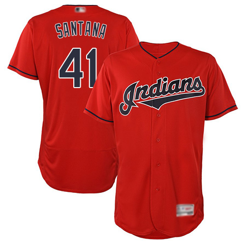 Indians #41 Carlos Santana Red Flexbase Authentic Collection Stitched MLB Jersey