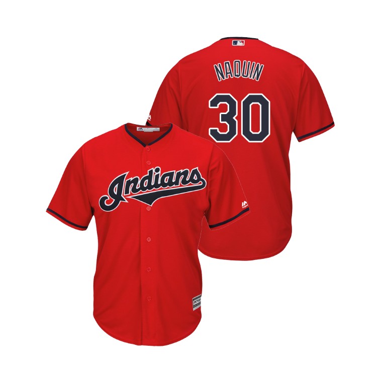 Indians #30 Tyler Naquin Scarlet Alternate 2019 Cool Base Stitched MLB Jersey