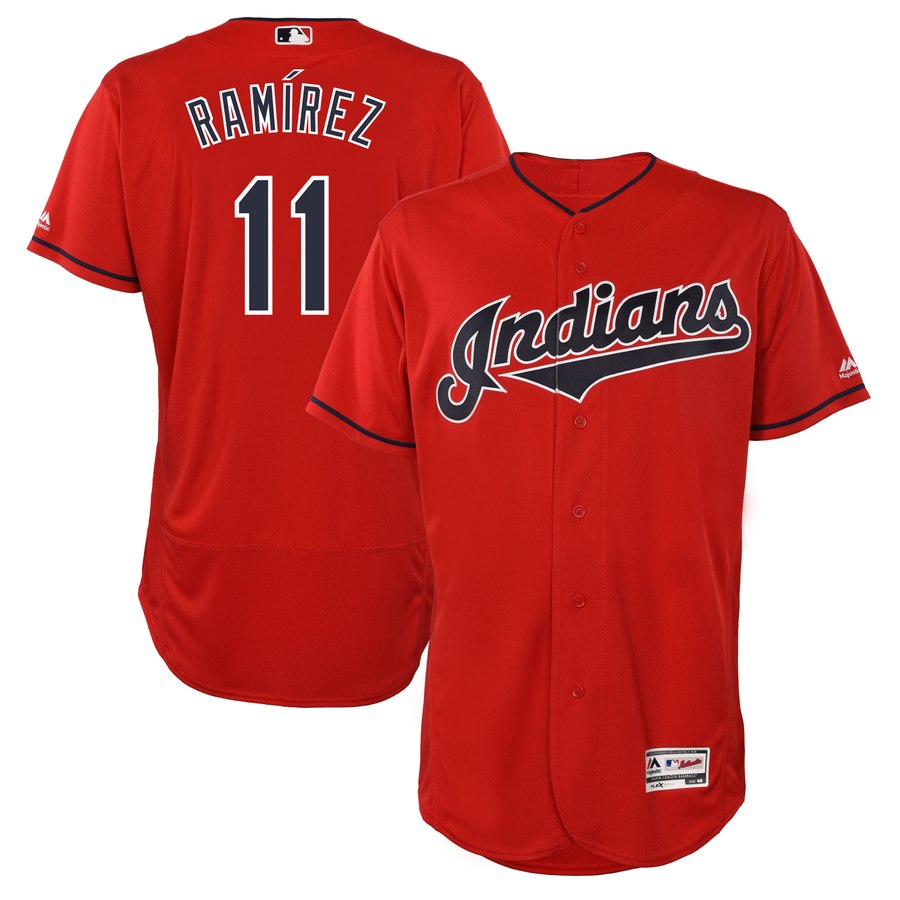 Indians #11 Jose Ramirez Scarlet 2019 Flexbase Authentic Collection Stitched MLB Jersey