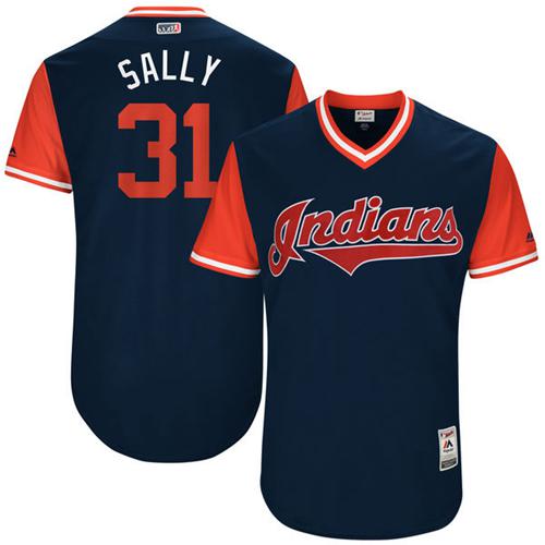 Indians #31 Danny Salazar Navy "Sally" Players Weekend Authentic Stitched MLB Jersey