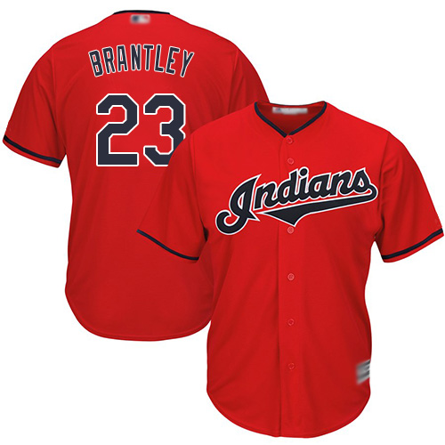 Indians #23 Michael Brantley Red New Cool Base Stitched MLB Jersey