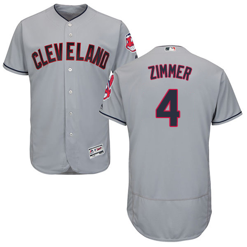 Indians #4 Bradley Zimmer Grey Flexbase Authentic Collection Stitched MLB Jersey
