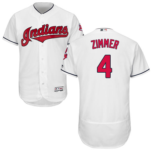 Indians #4 Bradley Zimmer White Flexbase Authentic Collection Stitched MLB Jersey