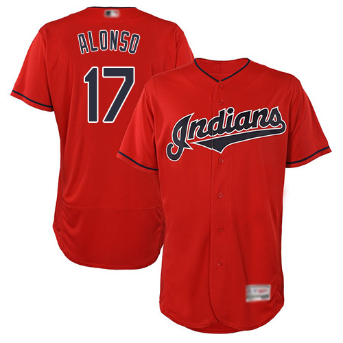 Indians #17 Yonder Alonso Red Flexbase Authentic Collection Stitched MLB Jersey