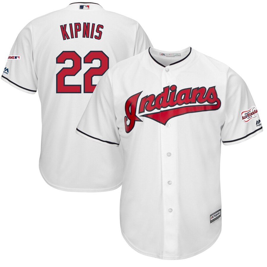 Cleveland Indians #22 Jason Kipnis Majestic Home 2019 All-Star Game Patch Cool Base Player Jersey White