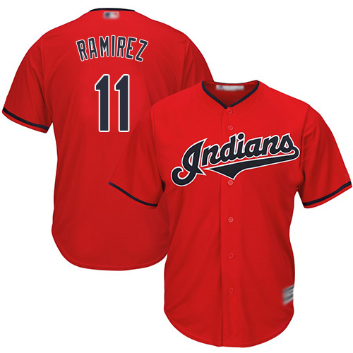 Indians #11 Jose Ramirez Red New Cool Base Stitched MLB Jersey