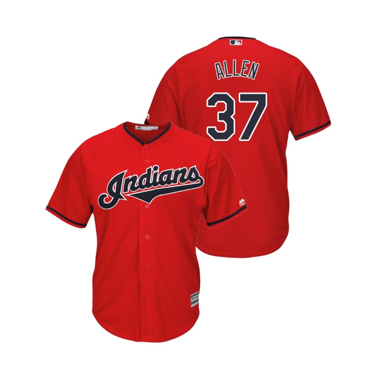 Indians #37 Cody Allen Scarlet Alternate 2019 Cool Base Stitched MLB Jersey