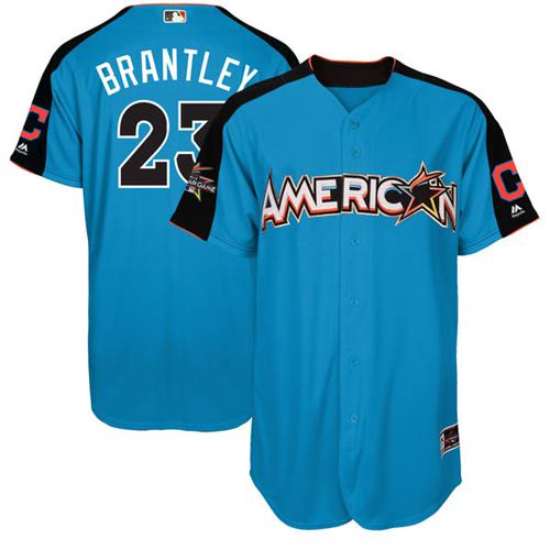 Indians #23 Michael Brantley Blue 2017 All-Star American League Stitched MLB Jersey