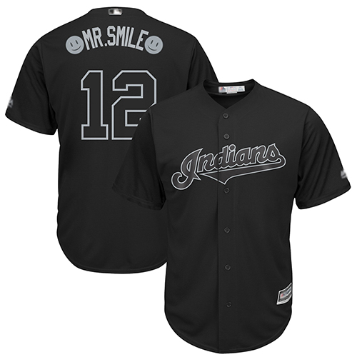 Indians #12 Francisco Lindor Black "Mr. Smile" Players Weekend Cool Base Stitched MLB Jersey