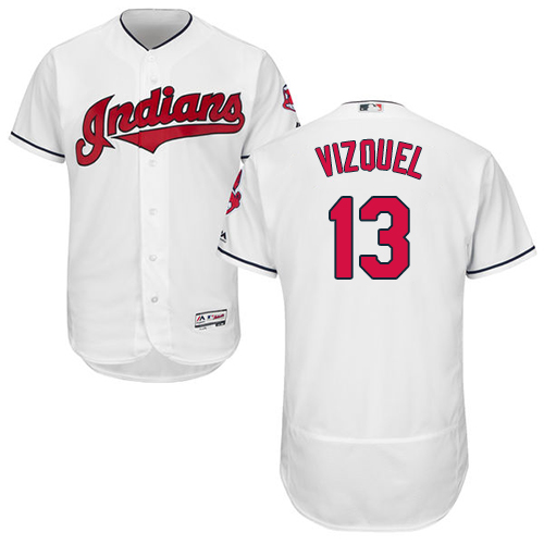 Indians #13 Omar Vizquel White Flexbase Authentic Collection Stitched MLB Jersey