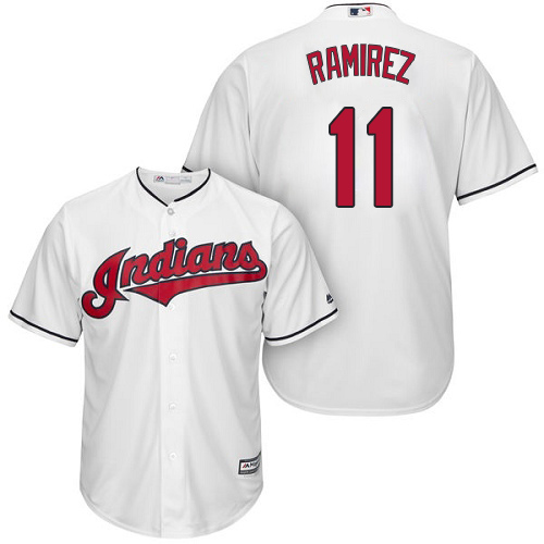 Indians #11 Jose Ramirez White New Cool Base Stitched MLB Jersey