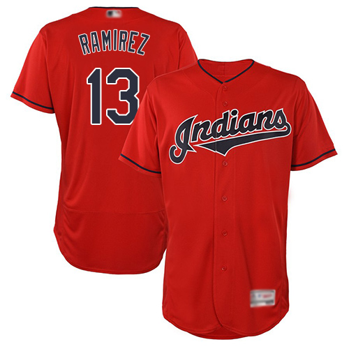 Indians #13 Hanley Ramirez Red Flexbase Authentic Collection Stitched MLB Jersey