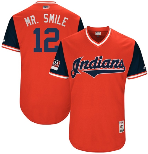 Indians #12 Francisco Lindor Red "Mr. Smile" Players Weekend Authentic Stitched MLB Jersey