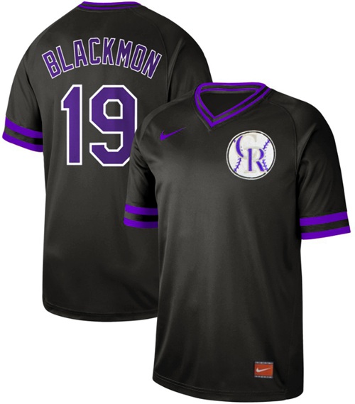 Nike Rockies #19 Charlie Blackmon Black Authentic Cooperstown Collection Stitched MLB Jersey