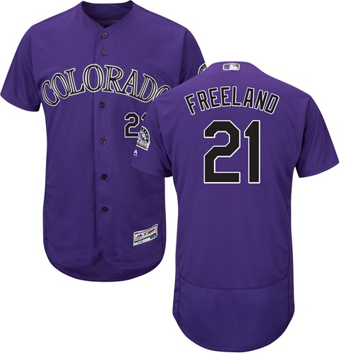 Rockies #21 Kyle Freeland Purple Flexbase Authentic Collection Stitched MLB Jersey