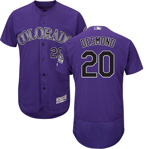 Rockies #20 Ian Desmond Purple Flexbase Authentic Collection Stitched MLB Jersey