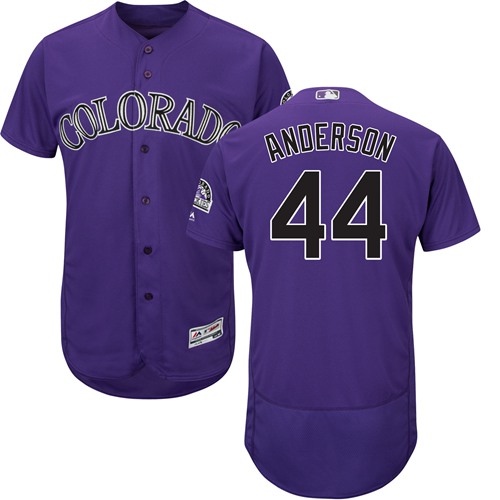 Rockies #44 Tyler Anderson Purple Flexbase Authentic Collection Stitched MLB Jersey