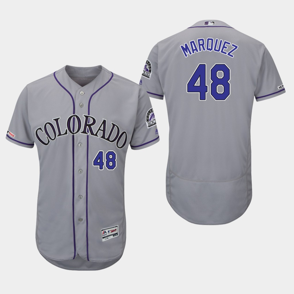 Rockies #48 German Marquez Grey Flexbase Authentic Collection Stitched MLB Jersey