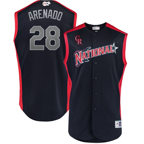 Rockies #28 Nolan Arenado Navy 2019 All-Star National League Stitched MLB Jersey